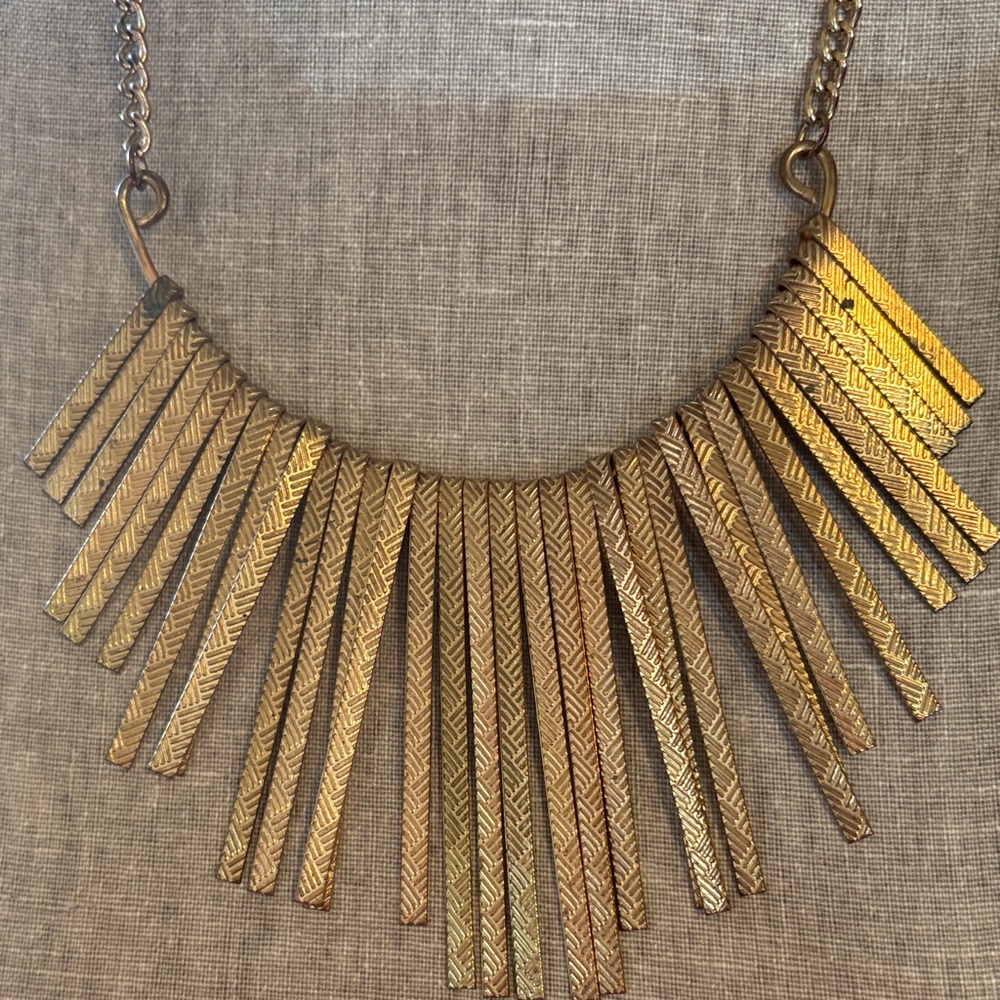 Gold Statement Necklace - image 2